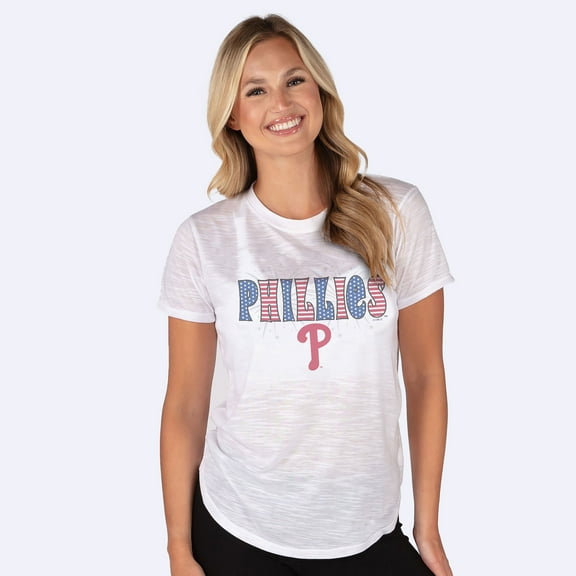 Women's-Concepts Sport White Philadelphia Phillies Infuse Lightweight Slub-Knit Top
