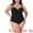 Black, variant on Plus Size Bikini for Women 1 PC Ruched Padded Slimming Swimwear 4X Black