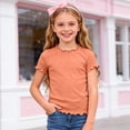 thumbnail image 2 of Gubotare Little Girls Tops Girls Shirt Toddler T-Shirt Concert Shirts Summer Short Sleeve Top 5T 6T (Orange,5-6 Years), 2 of 6
