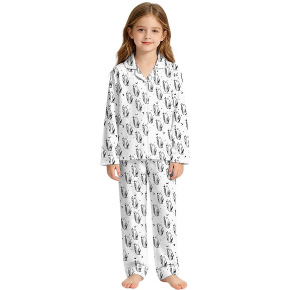Bobifish Toddler Girls Sets Cartoon Print Casual Soft Long Sleeves Tops With Trousers 2 Piece Children Girls Night Time Wear