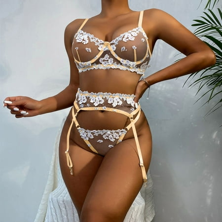 

HTHJSCO Sexy Lingerie For Women Women Fashionable Sexy Lace Flower Embroidery Sexy Lingeriet Tight Sexy Underwear