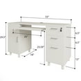 thumbnail image 2 of Modern Design Venice Computer Desk Great for Home Office Desk by Crafts and Comfort - 3 Drawers and CPU Storage Cabinet - Laptop Workstation with Keyboard Tray and Cable Hole - White, 2 of 10