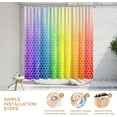 thumbnail image 2 of Colored Geometric Shower Curtain, Rainbow Shower Curtain for Bathroom with 12 Hooks, Polyester Textured Fabric Washable Shower Curtains Sets Decorative Waterproof Kids Bath Curtain, Rainbow, 2 of 6