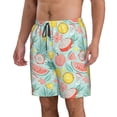 thumbnail image 2 of Fuzoiu Bright Peach Print Men's Beach Shorts,Men's Swim Trunks,Quick Dry Board Shorts with Pockets,Men's Bathing Suits for Surfing, Running, and Casual Wear-Small, 2 of 6