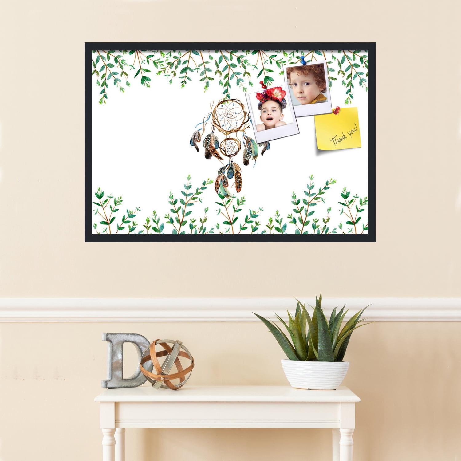 PinPix 36x24 Custom Cork Bulletin Board Dreamcatcher Poster Board Has a Fabric Style Canvas Finish, Framed in Dreamcatcher, by ArtToFrames (PinPix-1493)