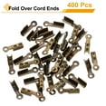 thumbnail image 3 of 400 Pcs Fold Over Cord Ends, 8.1x1.2mm Ribbon Crimp Ends Cap, Clasp Tips for Leather Craft Making Diy (Bronze), 3 of 6
