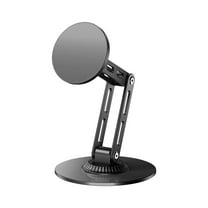 ​​3-Axis Magnetic Phone Stand | Foldable Tablet Holder for Desk | 360° Rotatable Streaming Mount | Portable Viewing Tripod​(Black)
