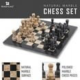 thumbnail image 6 of Radicaln Marble Chess Set 15 inches Handmade Luxury Black & Fossil Coral board games for adults, Ideal Chessboard with Marble Pieces, Elegant Travel Games for Family Perfect Gift for Home Décor, 6 of 6