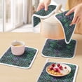 thumbnail image 5 of Coastal Teal Green Pot Holders for Kitchen Heatproof Potholder, 5 Pack Modern Ocean Mermaid Scales Hot Pads Multipurpose Oven Pads Cloth Potholders Trivet for Cooking Baking, 5 of 8
