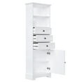thumbnail image 6 of White Tall Storage Cabinet with 3 Drawers and Adjustable Shelves for Bathroom, Study, Office and Interior, MDF Board with Painted Finish (White), 6 of 11