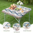 thumbnail image 4 of Colorful Geometric Triangle Diamond Pattern Square Fitted Tablecloth with Elastic Edge,Square Table Cover,Washable Elastic Table Cover for Home Kitchen Party Decor 36"x36", 4 of 6