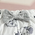 thumbnail image 7 of CAICJ98 Newborn Baby Girl Clothes Elephant Outfit Ruffle Long Sleeve Ribbed Romper Top Cute Bow Pants Set with Headband Grey,Size 3-6 Months, 7 of 7