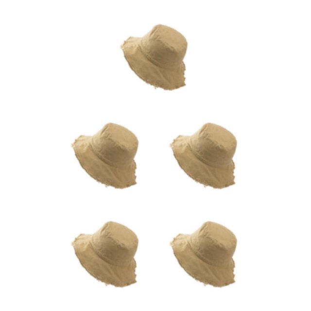 kurtrusly Bucket Hat Fashionable Sun Protection For Outdoor Activities Casual Comfort khaki 5Set