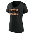 thumbnail image 2 of Women's Black Houston Dynamo FC Victory Arch Logo V-Neck T-Shirt, 2 of 3