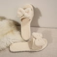 thumbnail image 5 of CHUMUD Women's Fuzzy Open Toe Slippers Fairycore Bow Slides with Plush Accent, Indoor House Shoes Slip On Bedroom Comfy Gift, 5 of 9