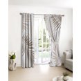 thumbnail image 4 of Tropical Palm Leaves Blackout Curtains Light Blocking Print Window Curtains, Summer Natural Botanical Beige Brown Thermal Insulated Window Drapes for Living Room Kitchen Cafe (2 Panels, 55"W x 39"L), 4 of 4