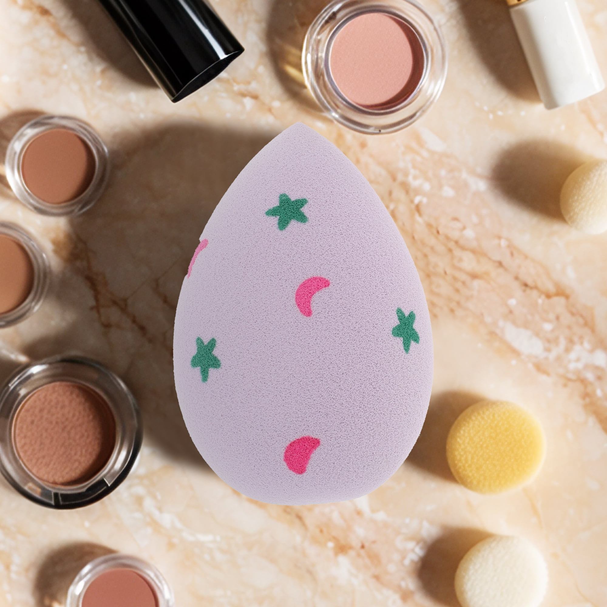 Unique Bargains 1 Pc Star Moon Face Makeup Sponge for Bedrooms Makeup Needs Purple