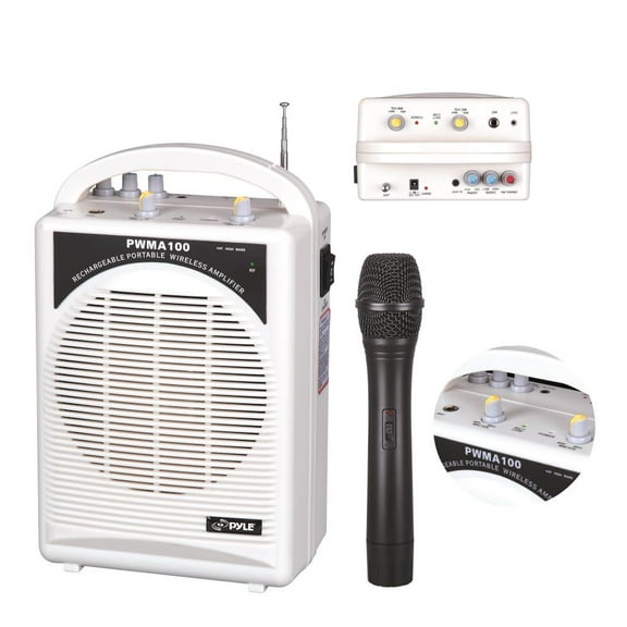 BRAND NEW PYLE PRO PWMA100 Rechargeable Portable PA System with Wireless Mic