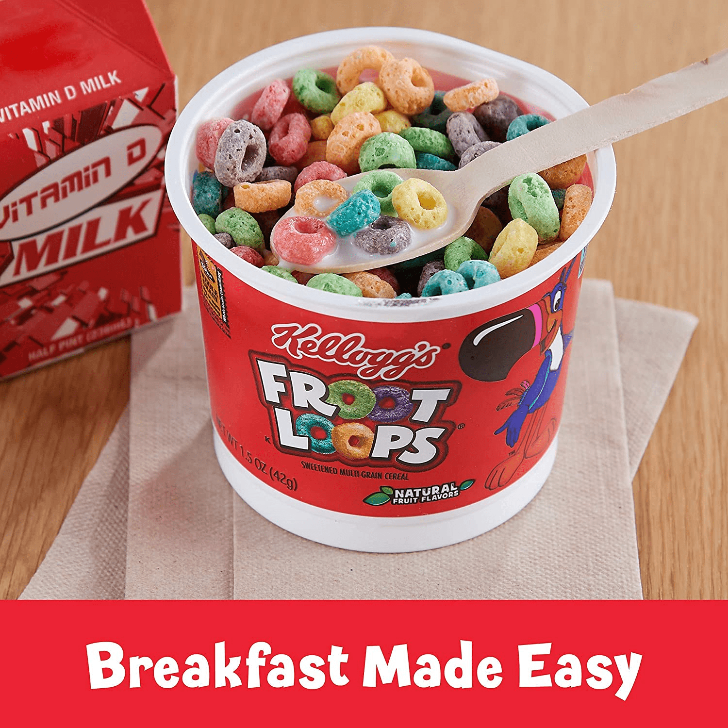Kellogg's Cereal in a Cup Variety Pack Includes Froot Loops, Frosted Flakes, Mini-Wheats & Apple Jack Crispy Breakfast Good Source of Vitamins & Minerals On the Go Cereals for Kids & Adults 12 Count