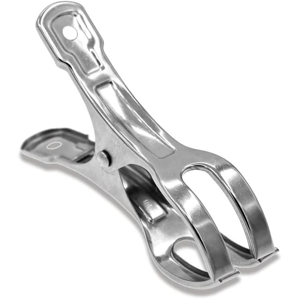 Pinzas para toallas de playa, abrazaderas de acero inoxidable, paquete de 10, tamaño grande de 4,3 pulgadas, pinzas para ropa de metal resistentes, clips resistentes al viento, percha para ropa para