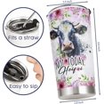 thumbnail image 6 of Cow Mug, Cow Lover Gift, Not Today, Heifer Not My Pasture Not My Problem, Stainless Steel Insulated Travel Coffee Mug, Tumbler cup with Lid and Straw 20 oz, 6 of 6