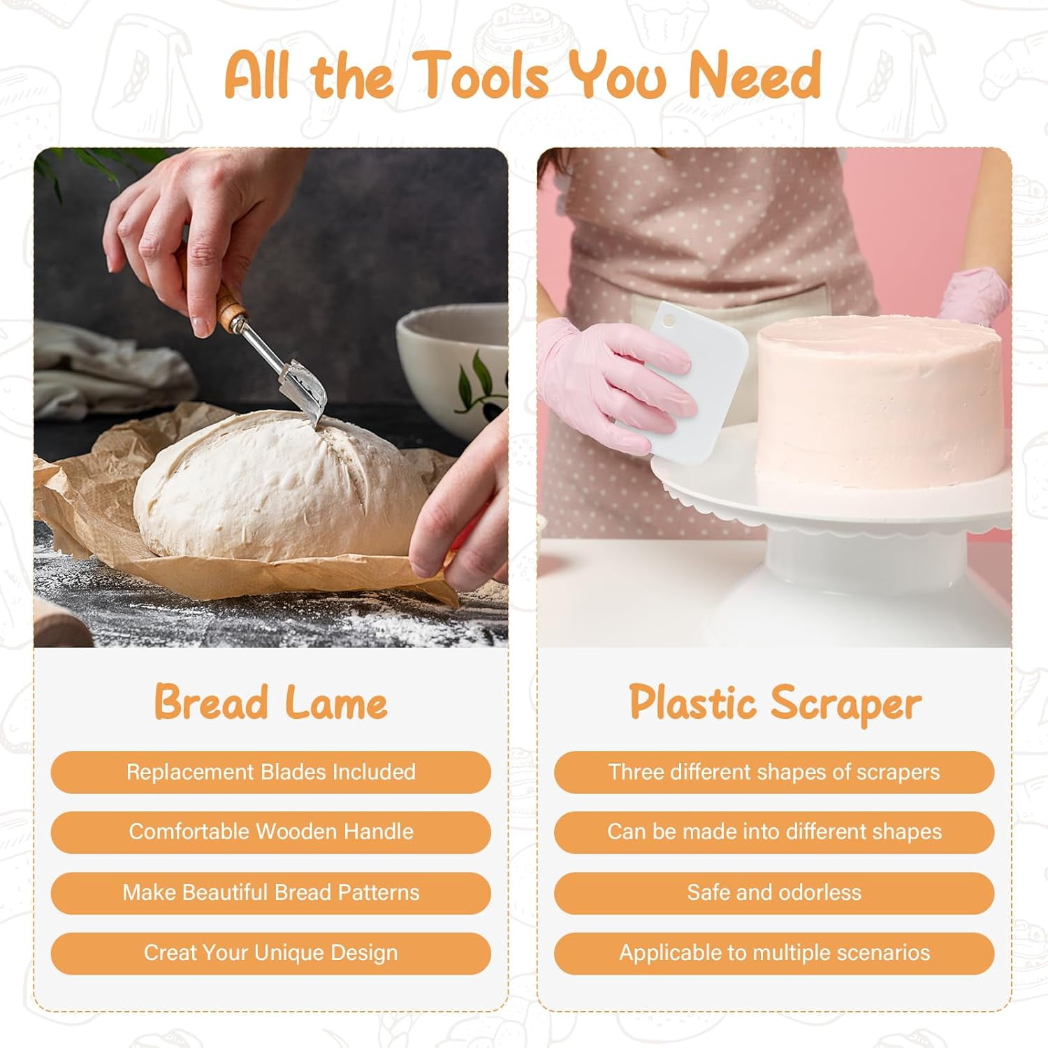 2 Pack Sourdough Bread Baking Supplies Set: Banneton Proofing Basket, Silicone Bread Baking Basket, 9 Inch Collapsible Bowl, Complete Tools Kit for Sourdoughs,Pink Proofing Baskets for Bread Making