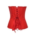 thumbnail image 2 of Chicastic Red Satin Sexy Strong Boned Bridal Corset Lace Up Bustier - 7-8 XL, 2 of 2