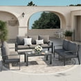 thumbnail image 2 of MRUAKA Aluminum Patio Furniture Set, 6 Pcs Modern Outdoor Sofa Sets, Outdoor Sectional Patio Conversation Set with Coffee Table for Backyard, Poolside, Dark Grey, 2 of 10