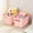 Pink, variant on 4 Pack Storage Bins, Cebalnir Bathroom Kitchen Organizer Bin, Plastic Vanity Storage Bins for Hand Soap Body Washes Towels Shampoos Lotions Bath Balls