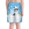 thumbnail image 3 of Rocae Collie in Bathtub for Teen Beach Trunks Boys Swim Trunks with Compression Liner Quick Dry Board ShortsLarge, 3 of 9