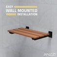 thumbnail image 3 of Swcorp AC-AZ202MB 18.7 in. Bohemian Teak Wall Mounted Folding Shower Seat in Matte Black, 3 of 7