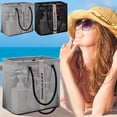 thumbnail image 1 of Organizador de bolsas de malla para duchas | Bolsa portátil colgante para baño, gimnasio, camping | Poliéster duradero, malla transpirable de secado rápido, negro/gris, 10,23"x9,84"x6,29", 1 of 9