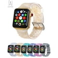 thumbnail image 1 of Gustave Glitter Silicone Apple Watch Bands 38mm 40mm 42mm 44mm Women Men Adjustable Wristband Strap for iWatch Series Ultra SE 8/7/6/5/4/3/2/1 with Stainless Steel Metal Clasp "Gold", 1 of 10