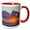 Red/White, variant on 3drose, Dawn over Atlantic Ocean, Cape Cod National Seashore, Massachusetts., 11oz Two-tone Green Mug
