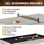 Barrington Billiard Monteray 7ft Pool Table and Dining Table Multi-Game Table with Ping Pong Table Top, With Storage Caddy