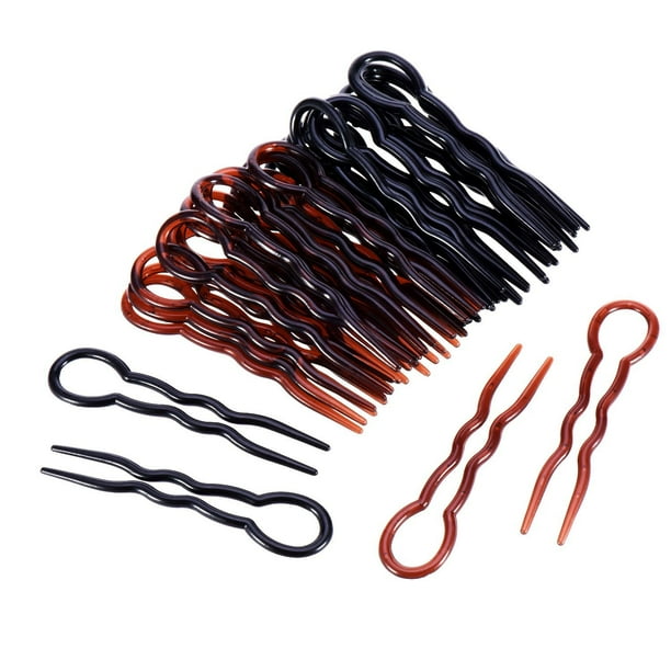 Canomo 36 Pieces Plastic U Shaped Hair Pins Hair Style Grip Pins Fast Spiral Hair Braid Twist