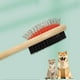 thumbnail image 3 of Cepillo de madera para perros, cepillo de aseo de doble cara para pelo de mascotas, cepillo de cerdas suaves y horquilla, peine y cepillo para perros, herramientas de aseo para perros, para pelo larg, 3 of 5