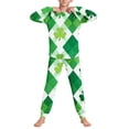 thumbnail image 4 of Conjuntos de blusa y camisa de manga larga con cuello redondo. Conjunto de camisa y pantalón de manga larga con estampado del Día de San Patricio para niños y niñas. Top y pantalón para niña., 4 of 9