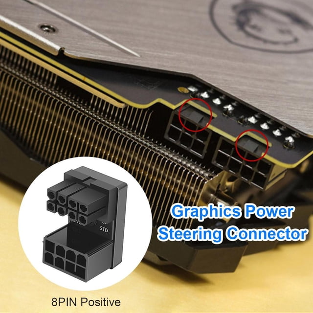 Adaptador de corriente ATX de 8 pines hembra a 8 pines macho de 180 grados para GPU de escritorio (A)