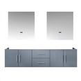thumbnail image 3 of Lexora Home Geneva 72" Double Vanity with LED Mirrors in Dark Gray, 3 of 11