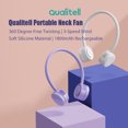 thumbnail image 4 of Ventilador de cuello portátil Qualitell Enfriador de aire sin manos en forma de U con 3 velocidades, 4 of 8