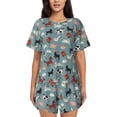 thumbnail image 1 of Fotbe Farm Animals 1 Conjunto de Pijama Estampado para Mujer, 2 Piezas, Ropa de Dormir con Camiseta de Manga Corta y Shorts Suaves-Large, 1 of 6