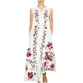 thumbnail image 2 of SMihono Robe Maxi Bohème d'Été pour Femmes Grande Taille Mode pour Femmes Aguichant Vintage à Col en V Sans Manches avec Poche Imprimée Robe de Plage pour Fête Robe Évasée de Plage, 2 of 5
