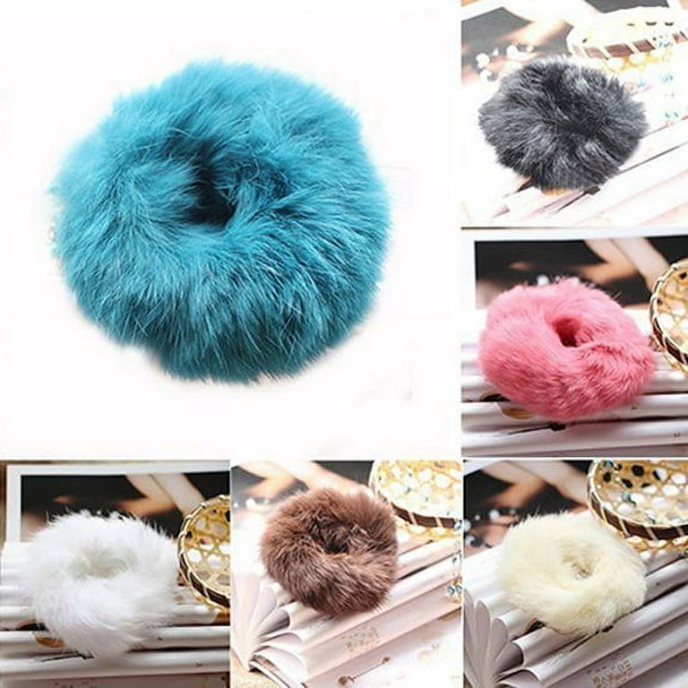 Scrunchie Trio Ultra Soft Furry Bundle Amazon.com : 4 Pieces Fuzzy Scrunchies,Furry Fluffy Faux Fur  main image 3