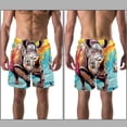 thumbnail image 3 of luoweisi Men's Beach Shorts Quick Dry Swim Trunks with Mesh Lining Abstract Rhinoceros XL, 3 of 5