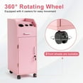 thumbnail image 3 of Tcbosik Rolling Salon Cart with 4 Removable ABS Trays, Lockable Door, Tools Holder Slots & Slide-Out Side Tray, Mobile Beauty Trolley in Pink, 12.4"L x 20"W x 33.8"H, 3 of 8