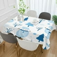thumbnail image 2 of Yayeee Tablecloths 54" x 54" Rectangle Wrinkle Resistant Party Table Cover, Blue Simple Cartoon Snowmen, 2 of 8