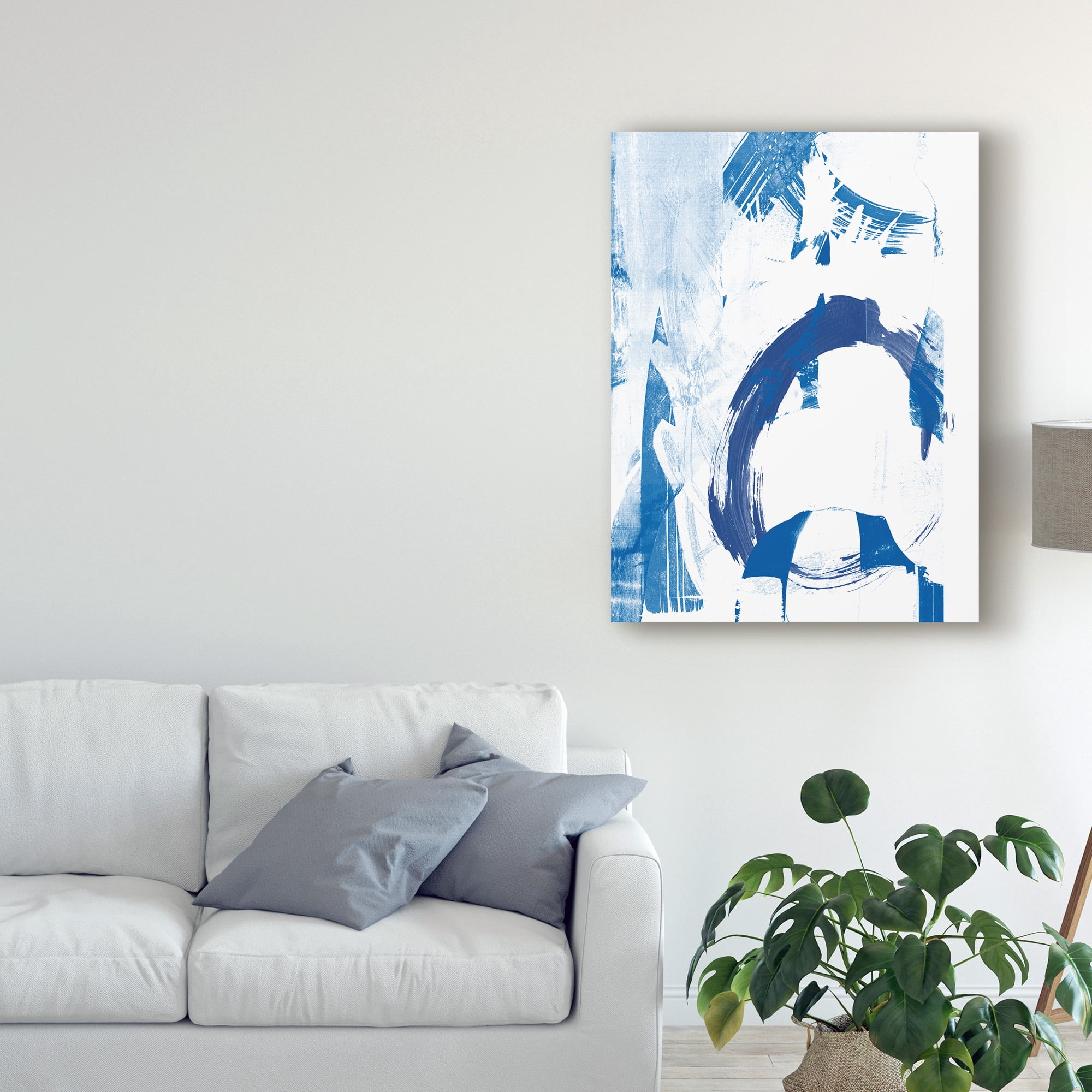 Trademark Fine Art 'Blue Scribbles IV' Canvas Art by Vision Studio