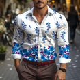 thumbnail image 1 of Camisa de hombre con botones de traje, informal, con estampado floral HD, material suave y cómodo, para exteriores, 2024, nuevas camisetas para hombre de talla grande, 1 of 6