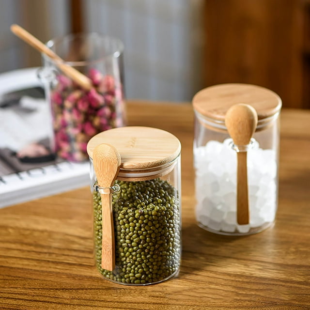 Food Storage Transparent Glass Sealed Jar with Lid for Kitchen Preservation Jam Tea and Storage - Durable Glass Jar for Pantry Organization